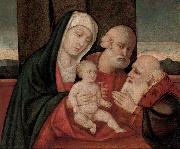 Giovanni Bellini La Sacra Famiglia con un santo oil painting